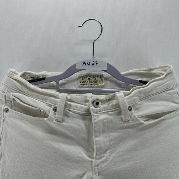 Lucky Brand Handcrafted Sweet Straight Jeans 4/27 Mid-Rise Stretch Denim White - Picture 13 of 13